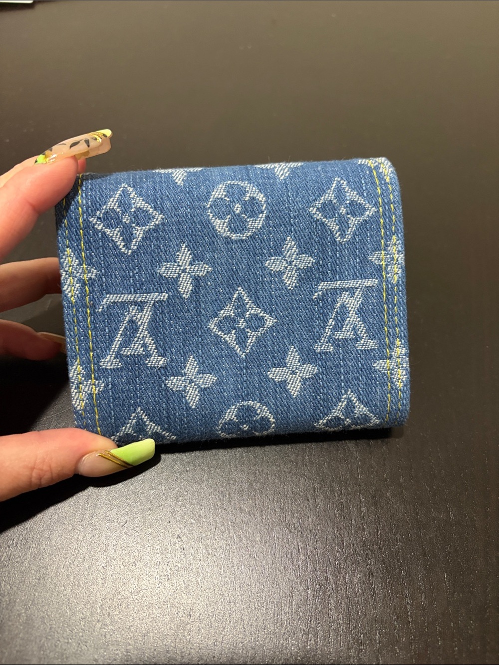 Denim Monogram Small Wallet with Gold Hardware Brand New! - Picture 3 of 9